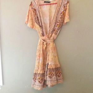 ZESICA 2XL FALL DRESS COLORS BEAUTIFUL YELLOW PINK ORANGE AND BROWN